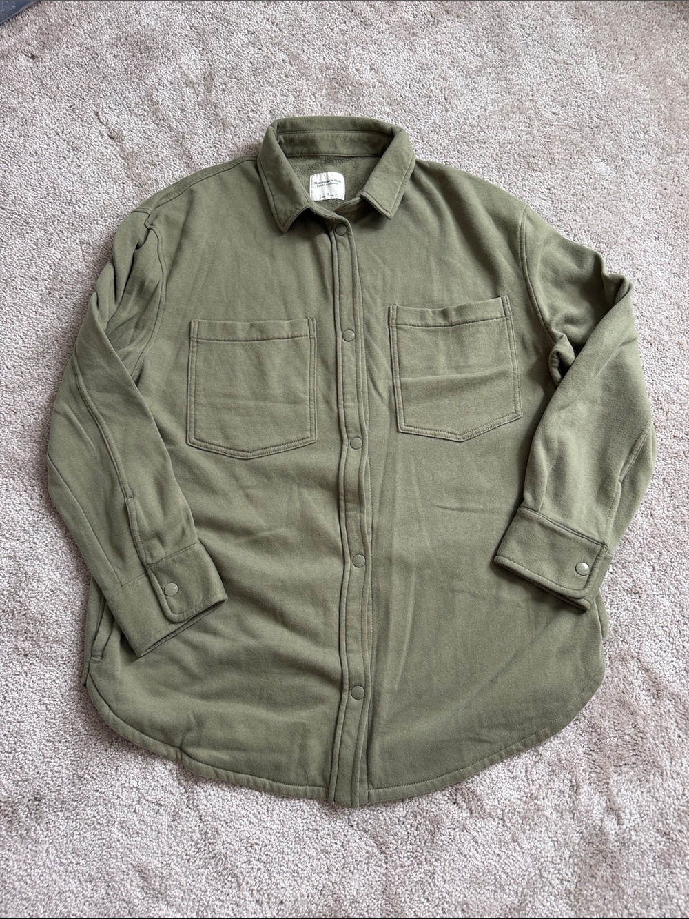 Abercrombie & Fitch Olive Green Button-Up Shacket